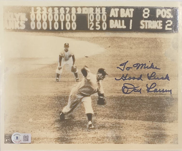 Don Larsen Signed 8x10 New York Yankees Photo BAS BH71168