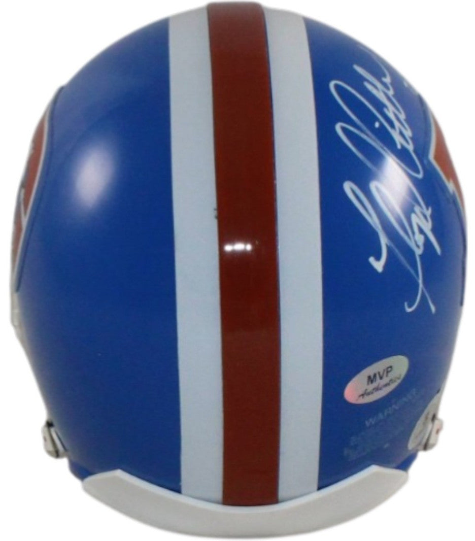 Floyd Little Autographed Denver Broncos VSR4 Mini Helmet HOF Beckett 55383