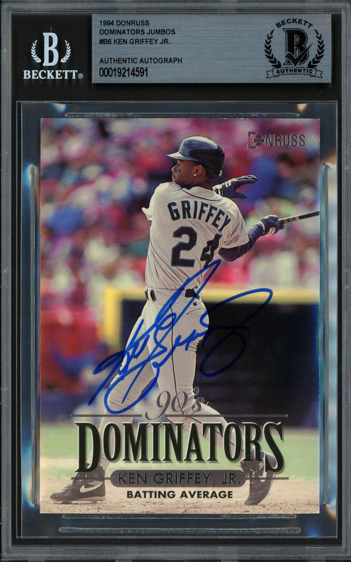 Ken Griffey Jr. Signed 1994 Donruss Dominators 3.5x5 Card 6 Mariners Beckett