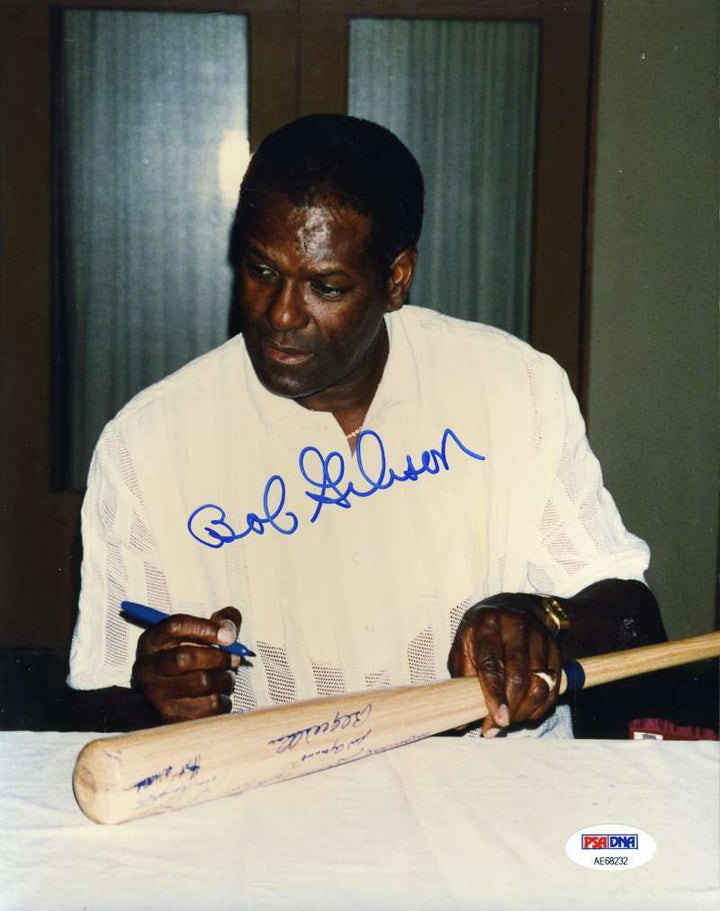 Bob Gibson Psa Dna Coa Autograph 8x10 Original Photo  Hand Signed Authentic