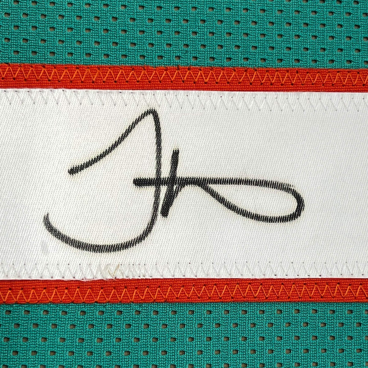 Framed Autographed/Signed Tyreek Hill 33x42 Miami Retro Teal Jersey JSA COA