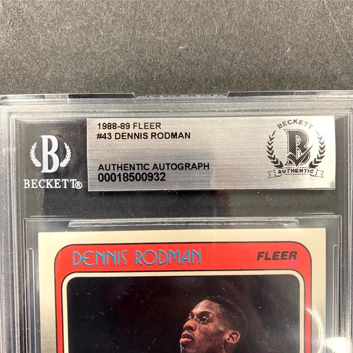 Dennis Rodman autograph signed 1988-89 Fleer #43 RC rookie card Beckett BAS BGS