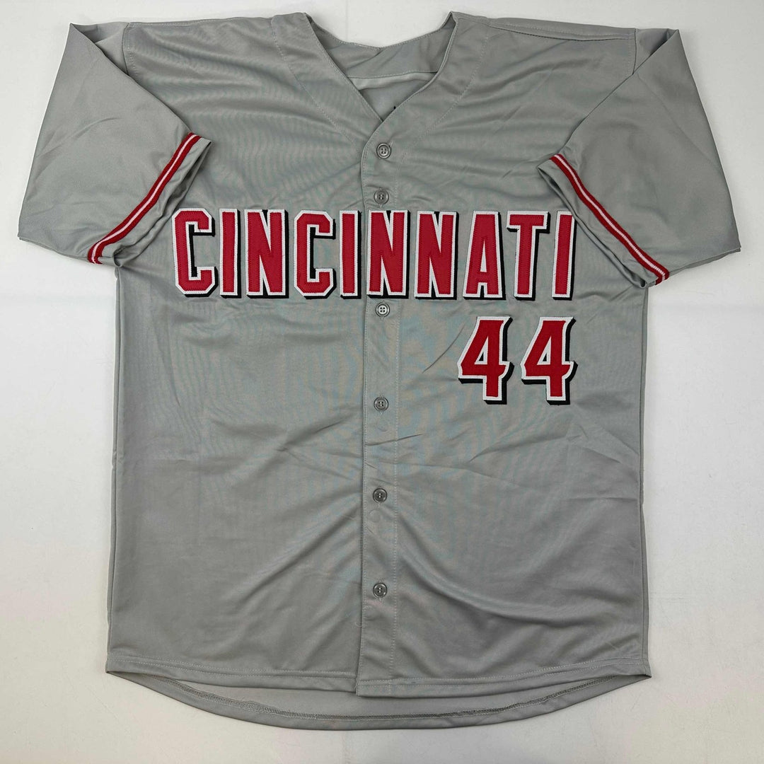 Autographed/Signed Elly De La Cruz Cincinnati Grey Jersey Beckett COA