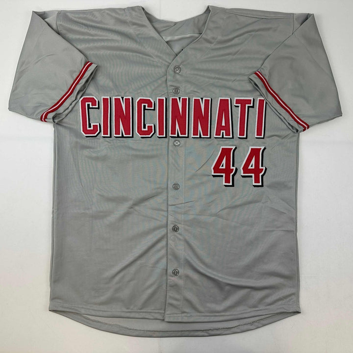 Autographed/Signed Elly De La Cruz Cincinnati Grey Jersey Beckett COA