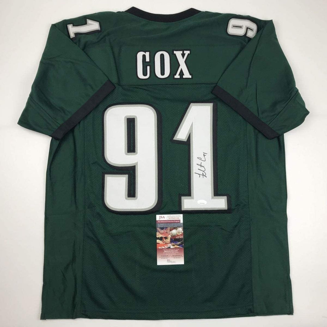 Autographed/Signed FLETCHER COX Philadelphia Green Jersey JSA COA Auto