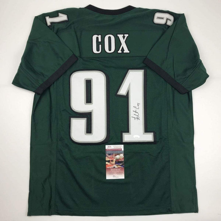 Autographed/Signed FLETCHER COX Philadelphia Green Jersey JSA COA Auto