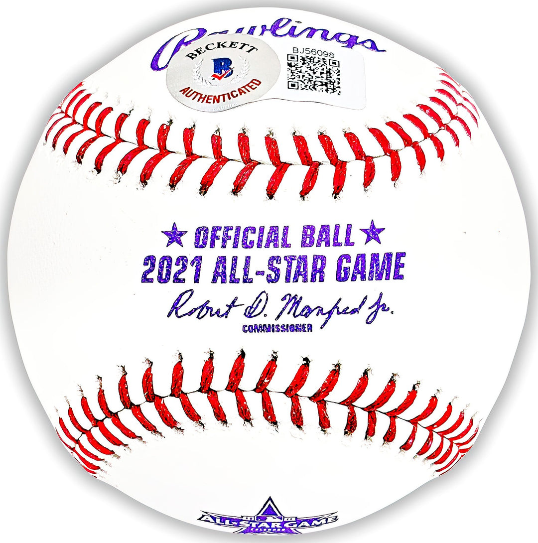 Mookie Betts Auto Official 2021 All Star Game Logo MLB Baseball Dodgers Beckett