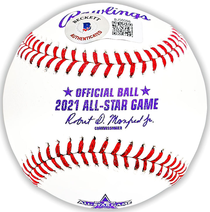 Mookie Betts Auto Official 2021 All Star Game Logo MLB Baseball Dodgers Beckett