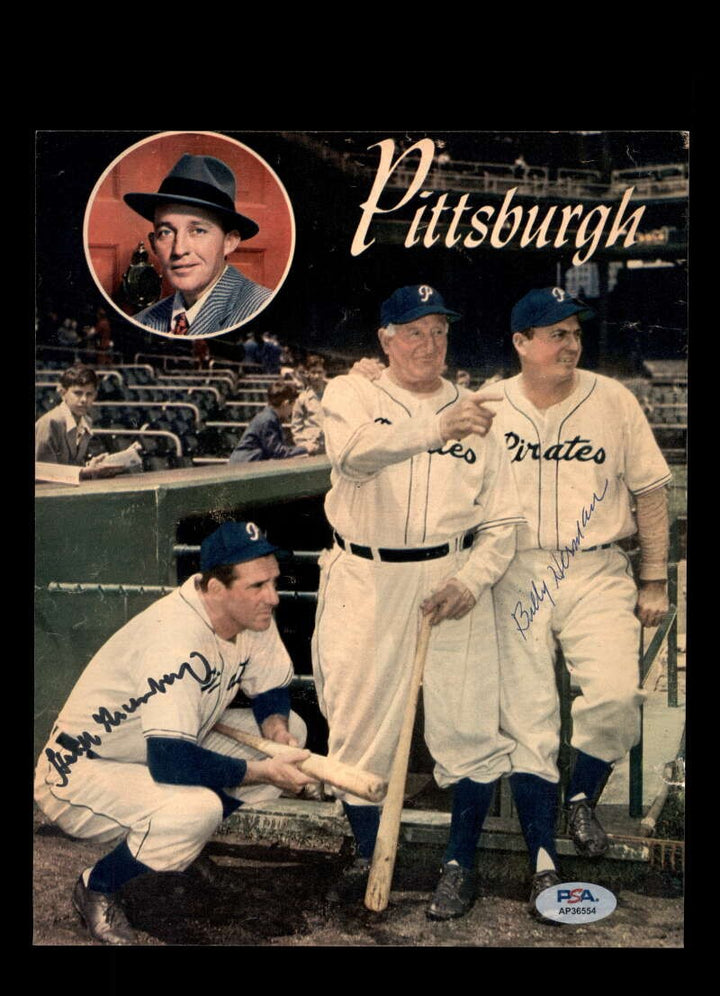 Hank Greenberg Billy Herman PSA DNA Signed Vintage 8x10 Photo Autograph Pirates