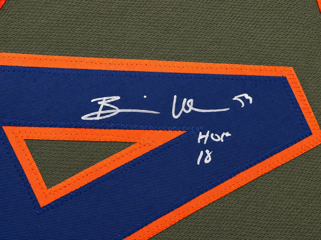 Chicago Bears Brian Urlacher Signed Camo Green Jersey "HOF 18" Beckett Witness