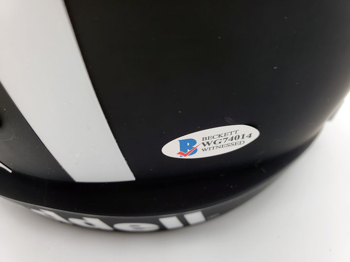 Devonta Smith Auto Alabama Tide Eclipse Black FS Rep Helmet Heisman 2020 BAS