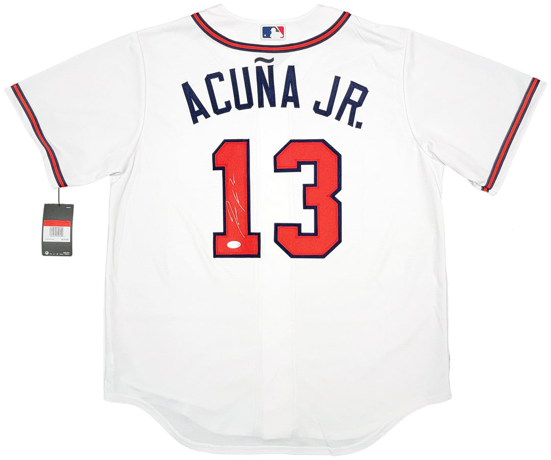 Atlanta Braves Ronald Acuna Jr. Signed White Nike Jersey Size Large Beckett