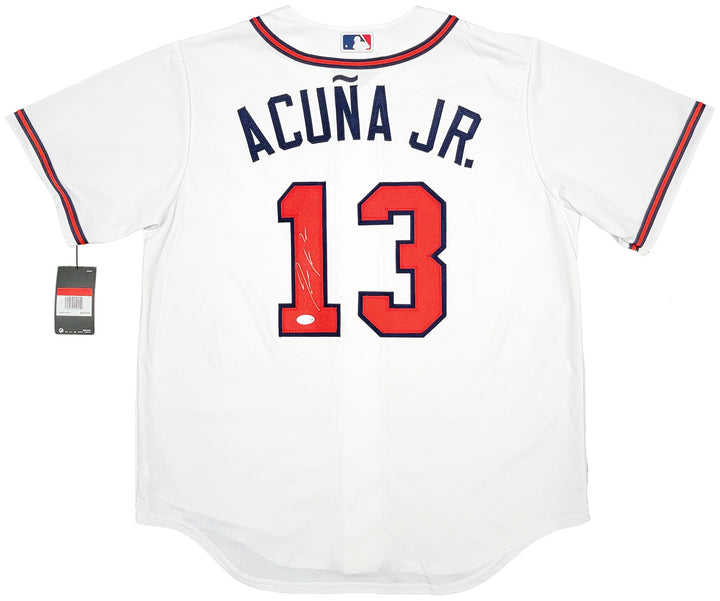 Atlanta Braves Ronald Acuna Jr. Signed White Nike Jersey Size Large Beckett