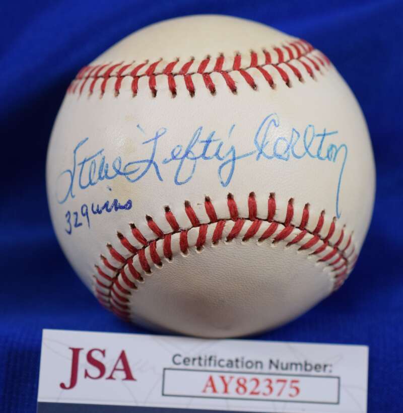 Steve Lefty Carlton JSA COA Autograph National League Signed Baseball 329 Wins