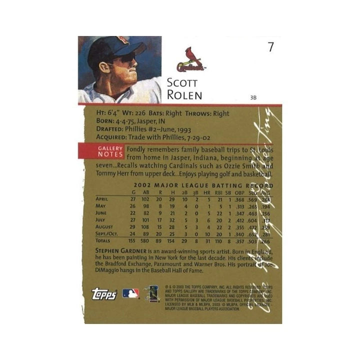 2003 Topps Gallery Scott Rolen Artist Proof Autograph (CX Auth)