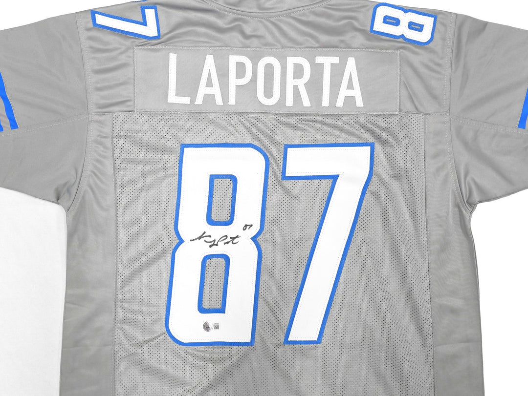 Detroit Lions Sam LaPorta Autographed Signed Gray Jersey Beckett Wit