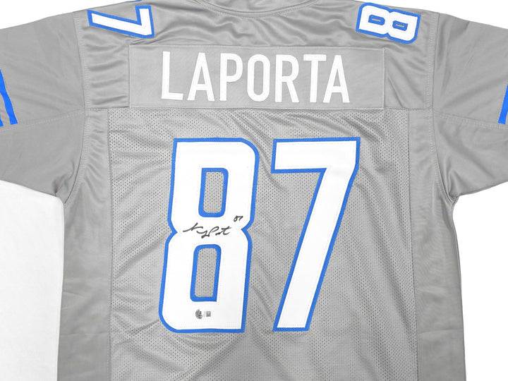 Detroit Lions Sam LaPorta Autographed Signed Gray Jersey Beckett Wit