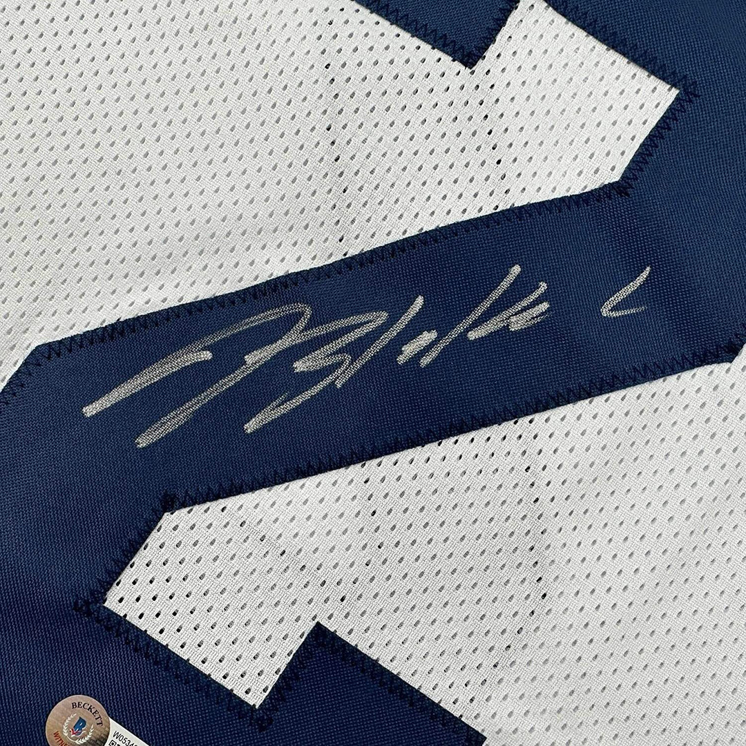 Framed Autographed/Signed Blake Corum 33x42 Michigan White Jersey BAS COA