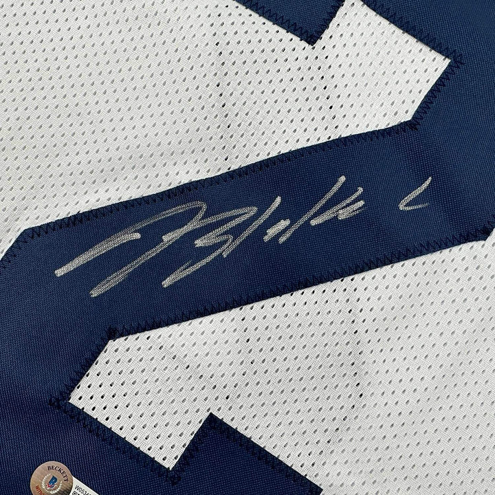 Framed Autographed/Signed Blake Corum 33x42 Michigan White Jersey BAS COA
