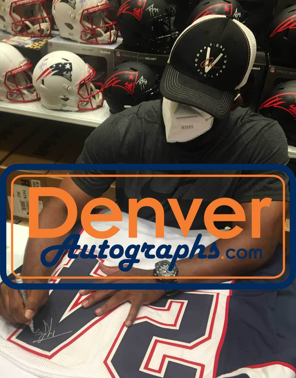 Ty Law Autographed/Signed Pro Style White XL Jersey BAS 31155