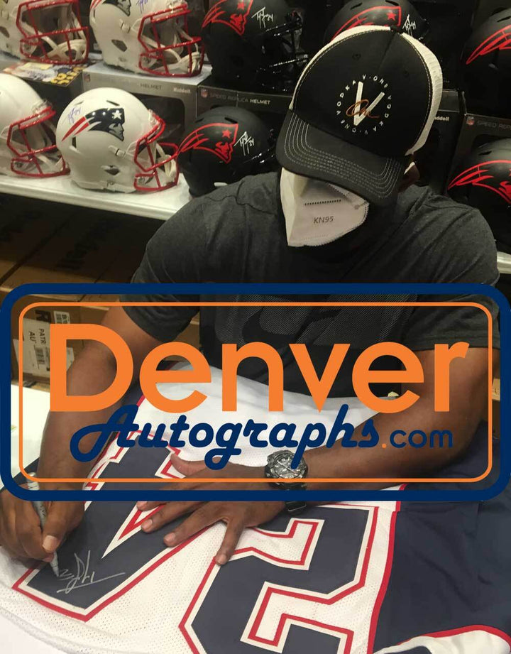 Ty Law Autographed/Signed Pro Style White XL Jersey BAS 31155