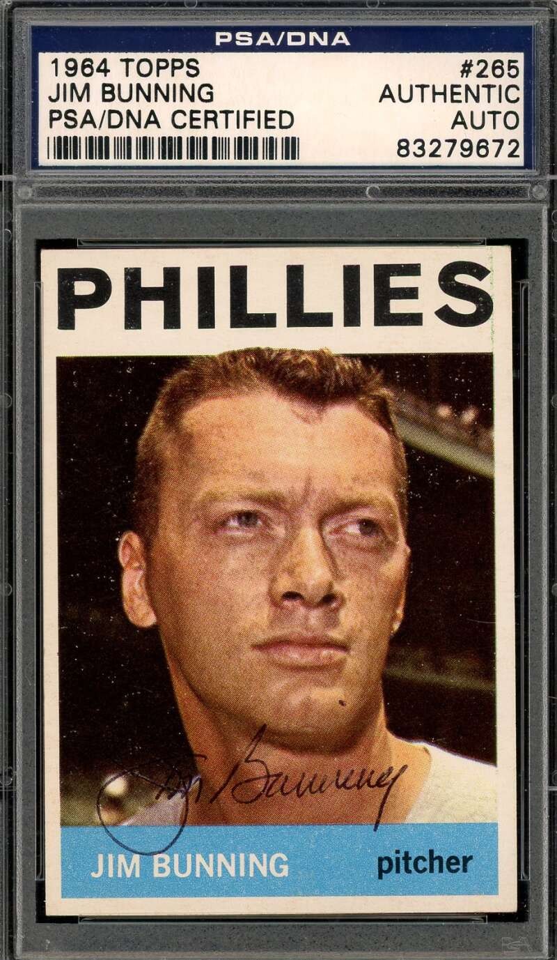 Jim Bunning PSA DNA Vintage Signed 1964 Topps Autograph