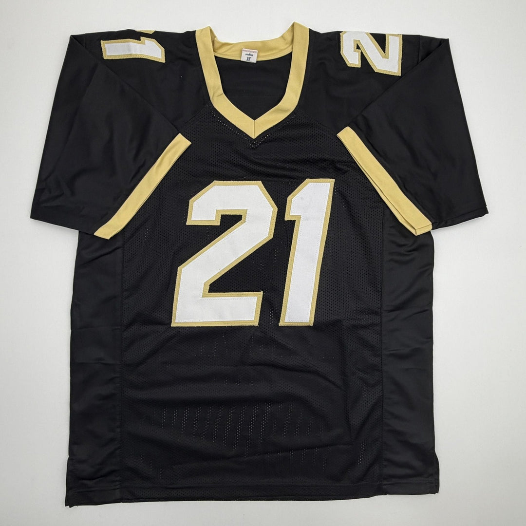 Autographed/Signed Deion Sanders Coach Prime Colorado Black Jersey Beckett COA