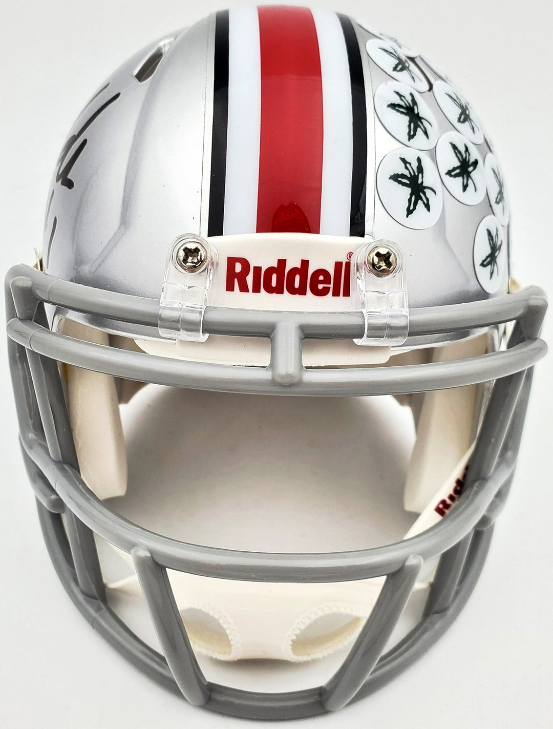 Justin Fields Signed Ohio State Buckeyes Silver Speed Mini Helmet Beckett BAS