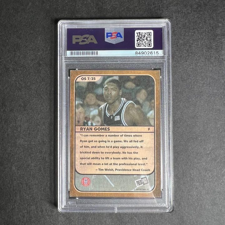 2005-06 Press Pass #7 Ryan Gomes Signed AUTO PSA Slabbed Providence