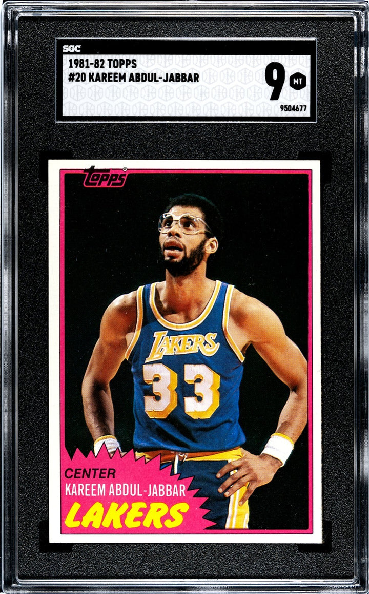 Kareem Abdul-Jabbar 1981-82 Topps Card #20- SGC Graded 9 Mint (LA Lakers)