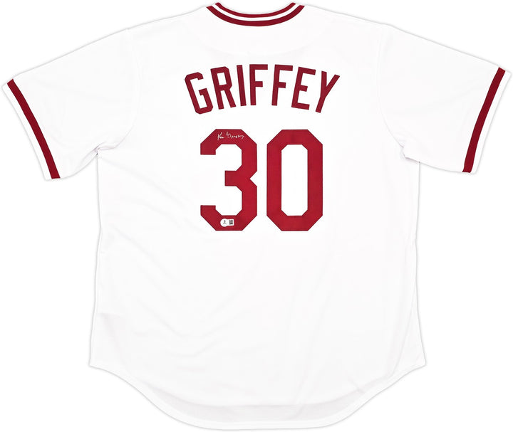 Reds Ken Griffey Sr. Auto White Nike Cooperstown Collection Jersey Sz XL Beckett