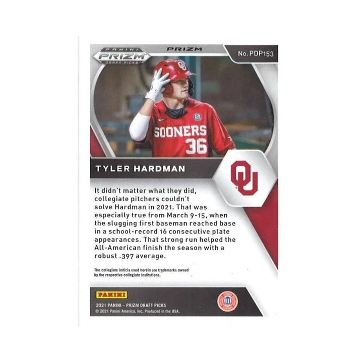 2021 Panini Prizm Draft Picks Tyler Hardman Green Mojo Prizm Autograph (CX Auth)