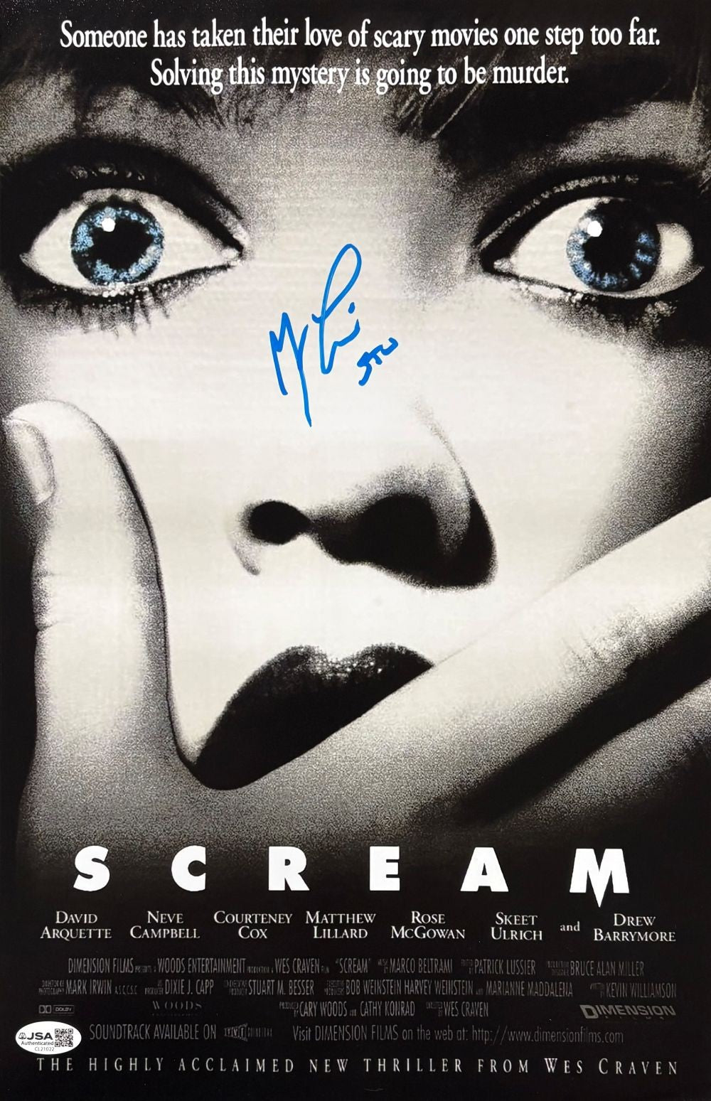 Matthew Lillard Signed 11x17 Scream Photo Stu Inscribed JSA QR