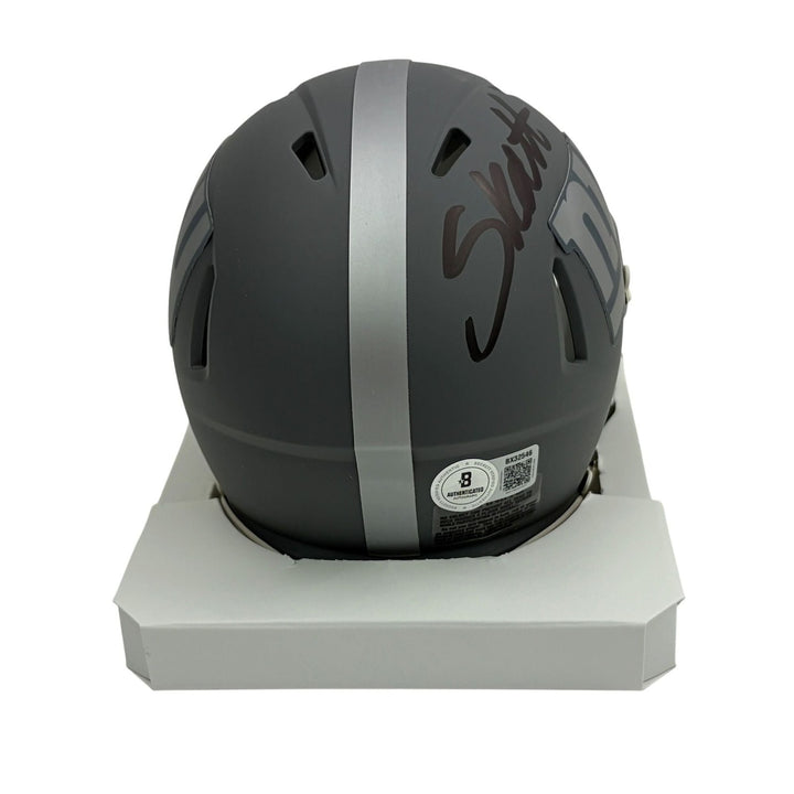 Autographed/Signed Cam Skattebo NY Giants Slate Mini Helmet Beckett BAS COA