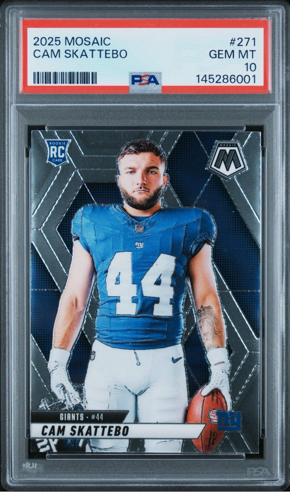 Graded 2025 Panini Mosaic Cam Skattebo #271 Rookie RC Card PSA 10 Gem Mint