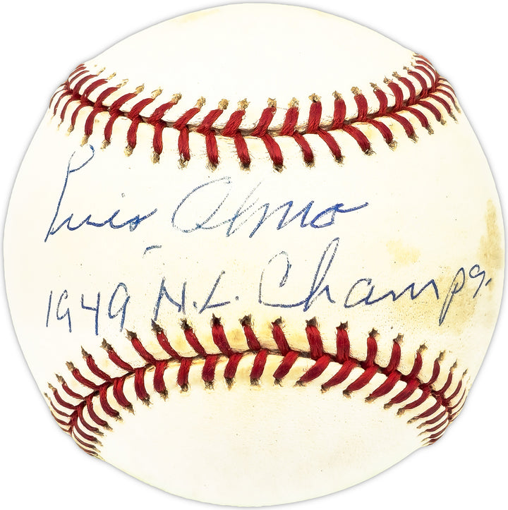 Luis Olmo Signed NL Baseball Brooklyn Dodgers "1949 NL Champs" Beckett #BM25927