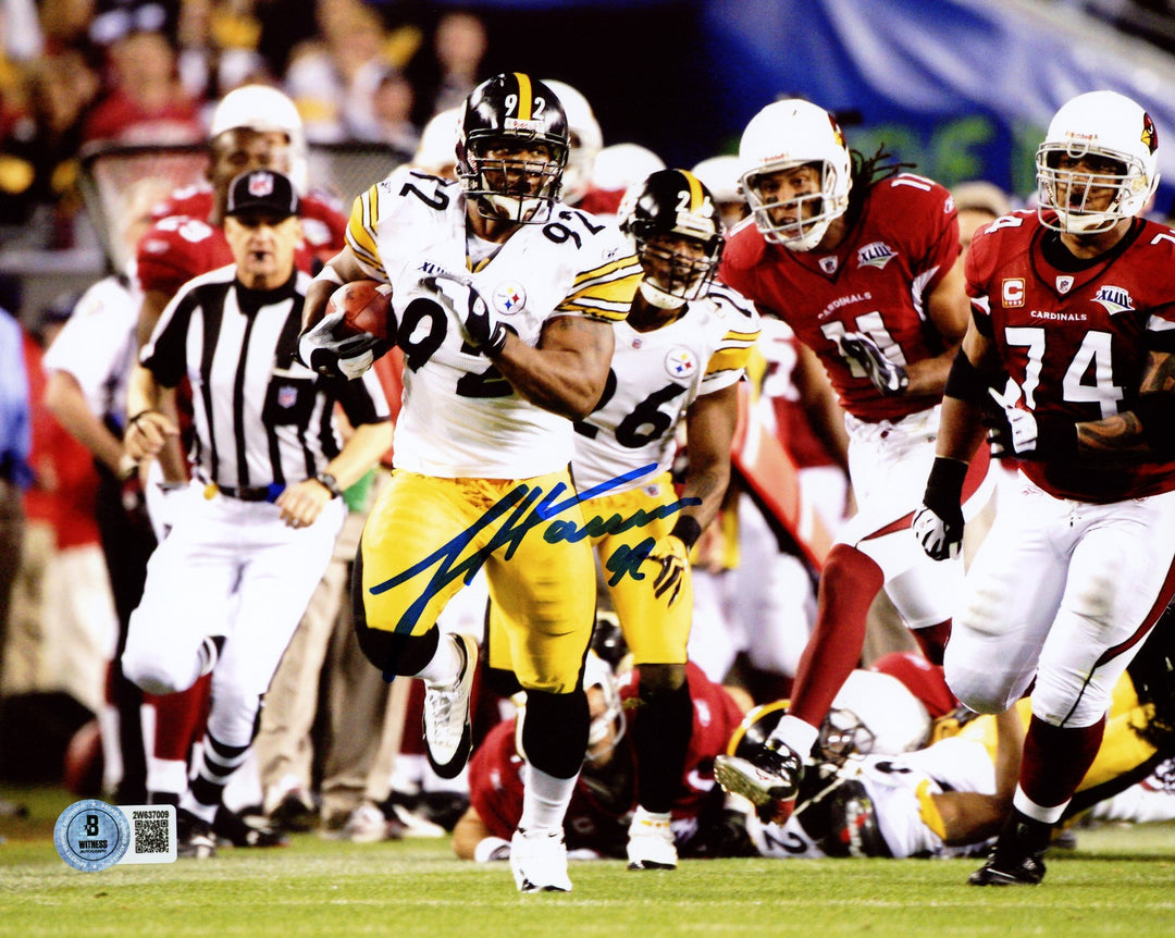 James Harrison Signed 8x10 Photo Pittsburgh Steelers SB XLIII Interception