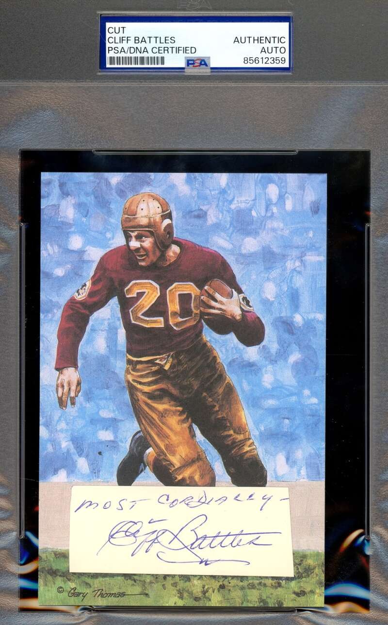 Cliff Battles PSA DNA Signed Goal Line Art Card Cut GLAC Autographed