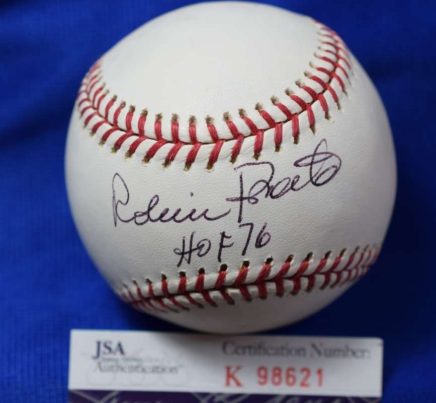 Robin Roberts JSA COA Autograph Major League OML Signed Baseball HOF 76