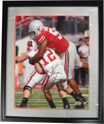 Vernon Gholston signed Ohio State  Buckeyes 16x20 Photo Custom Black Framed