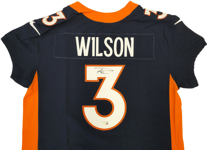 Broncos Russell Wilson Auto Signed Blue Nike Elite Jersey Size 48 Fanatics Holo