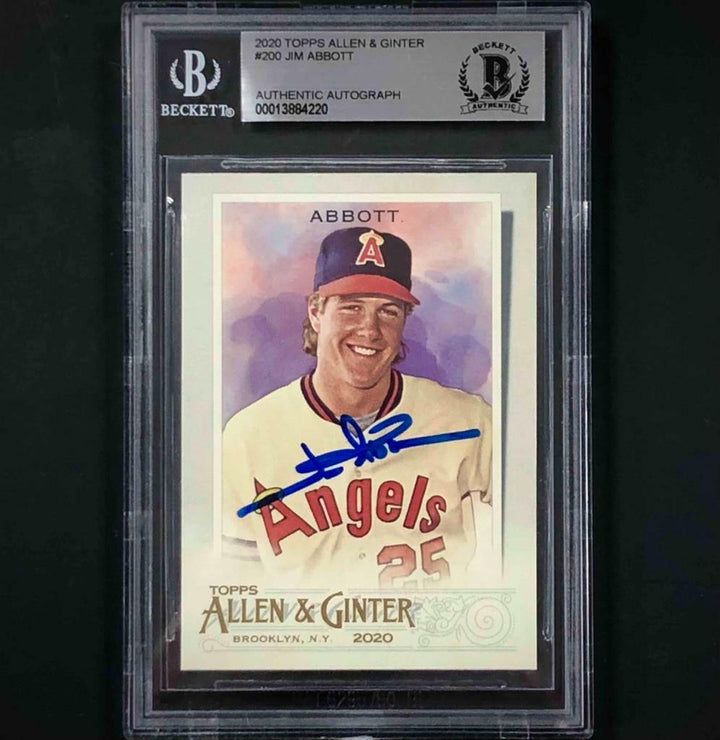 Jim Abbott autograph signed 2020 Topps Allen & Ginter auto Angels card BAS BGS