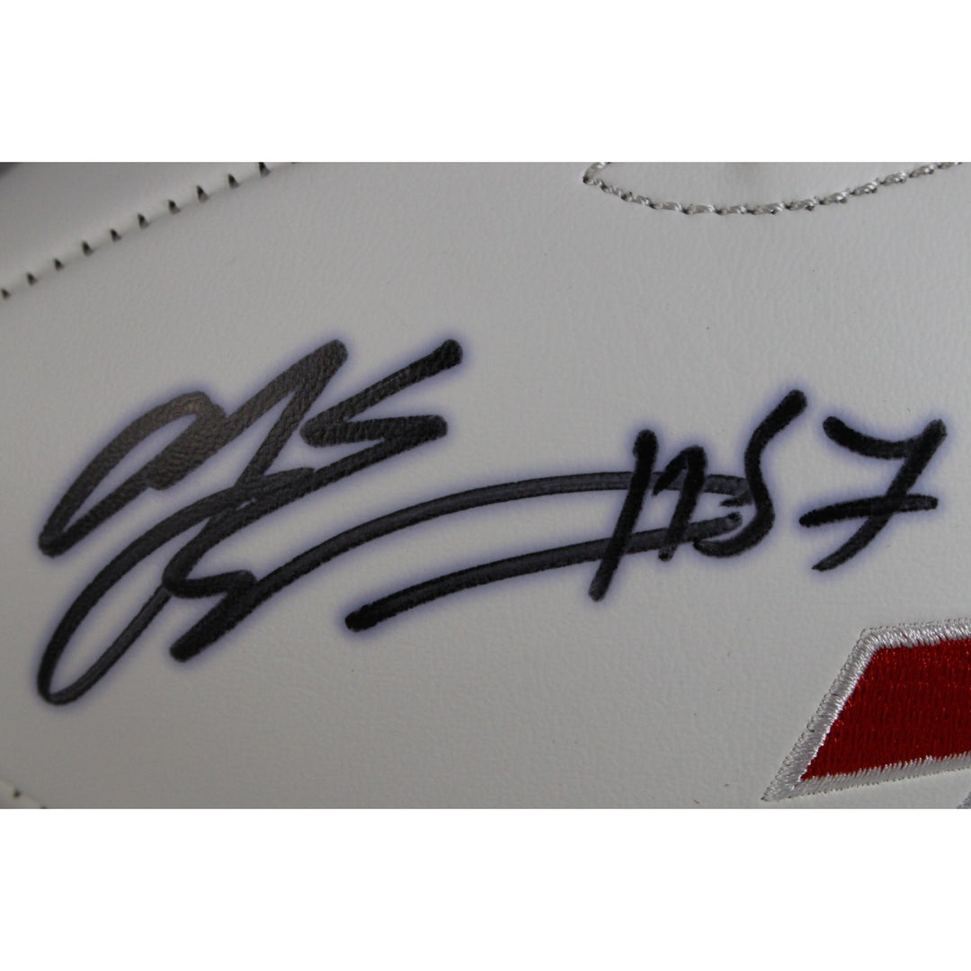 AJ Epenesa Autographed/Signed Buffalo Bills Logo Football Beckett Witness 50257