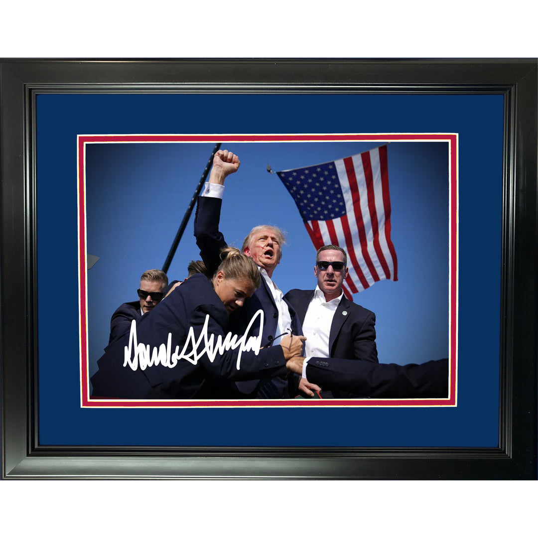 Framed Donald Trump Rally Assassination Attempt PA Facsimile Auto 11"x14" Photo