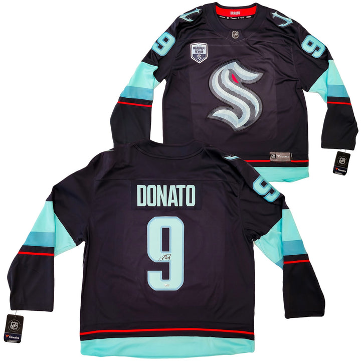 Kraken Ryan Donato Auto Blue Fanatics Jersey XL Inaugural Season Patch Fanatics