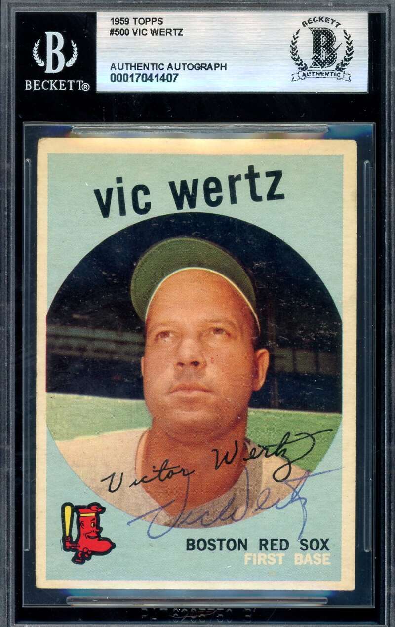 Vic Wertz Beckett BAS Signed 1959 Topps Autograph