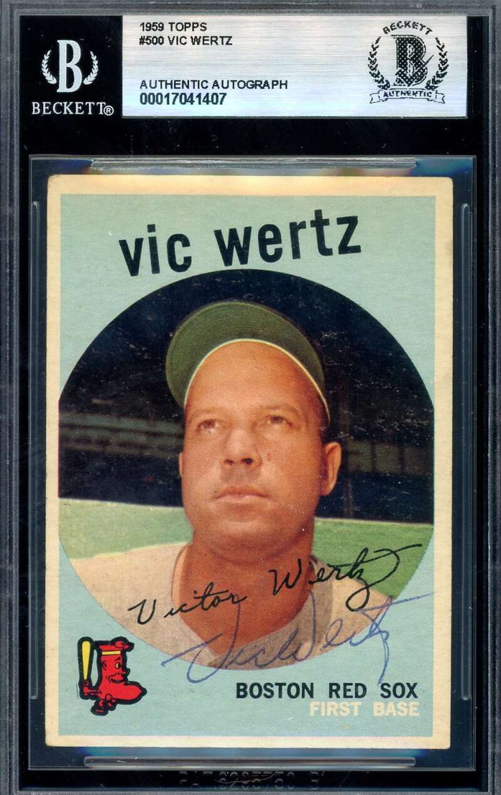 Vic Wertz Beckett BAS Signed 1959 Topps Autograph