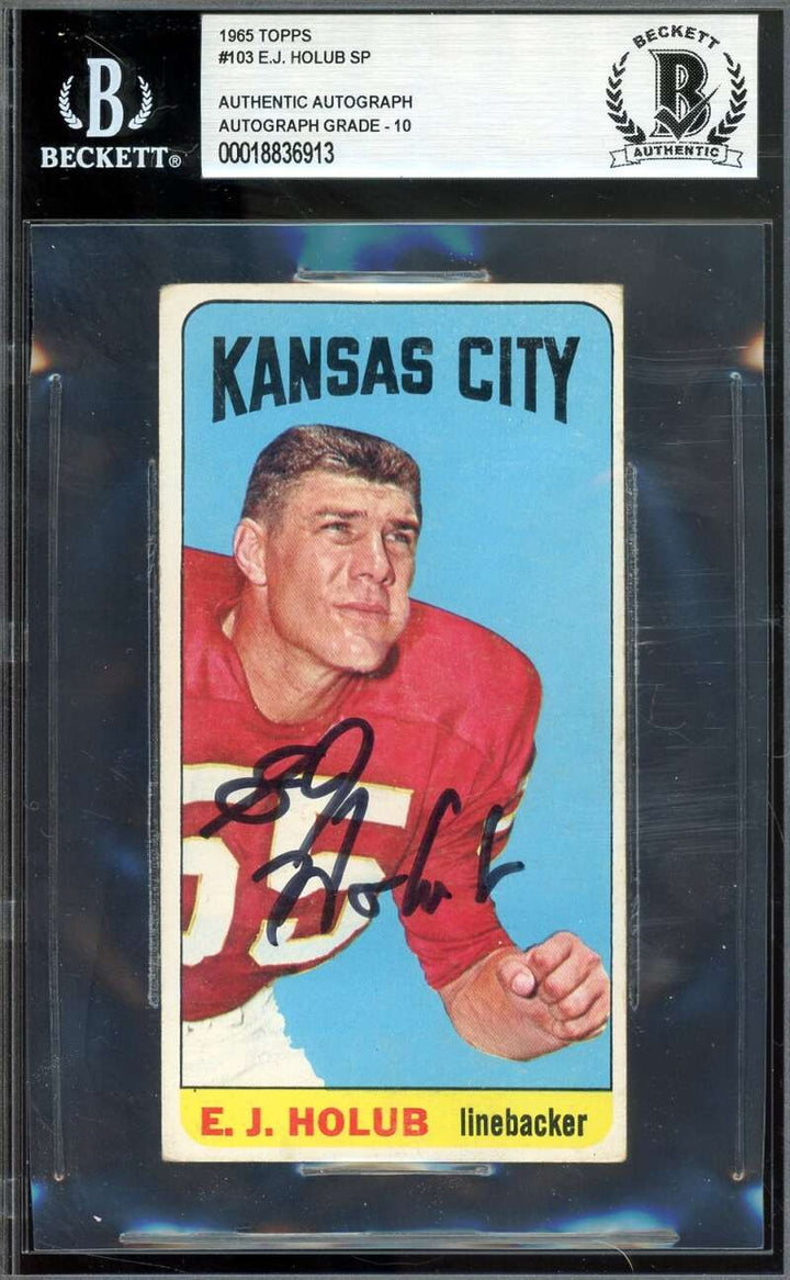 E.J. Holub Gem Mint 10 Beckett BAS Signed 1965 Topps SP Autograph