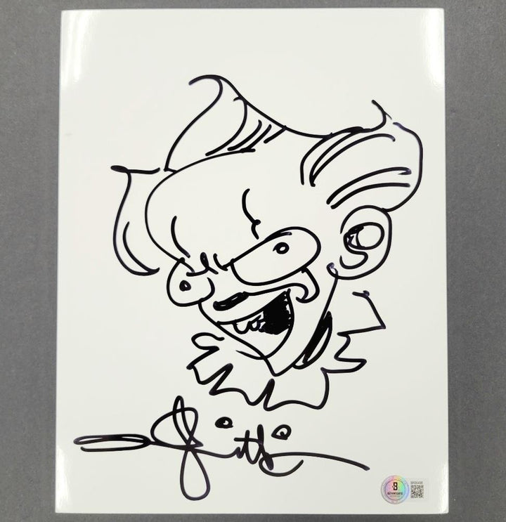 Andy Muschietti signed sketch IT Pennywise 8.5x11 autograph ~ Beckett BAS