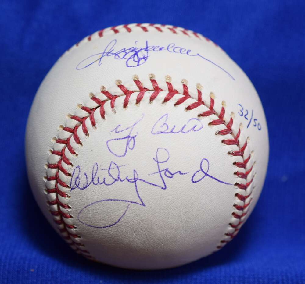Jackson Berra Ford Mattingly Guidry Rizzuto Steiner Autograph ML BasebaLL
